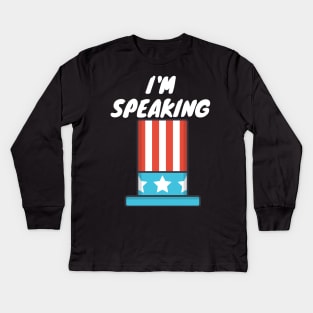 I am Speaking by Kamala Harris Kids Long Sleeve T-Shirt